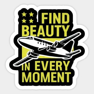 Diseño de Avión con frase motivacional Sticker